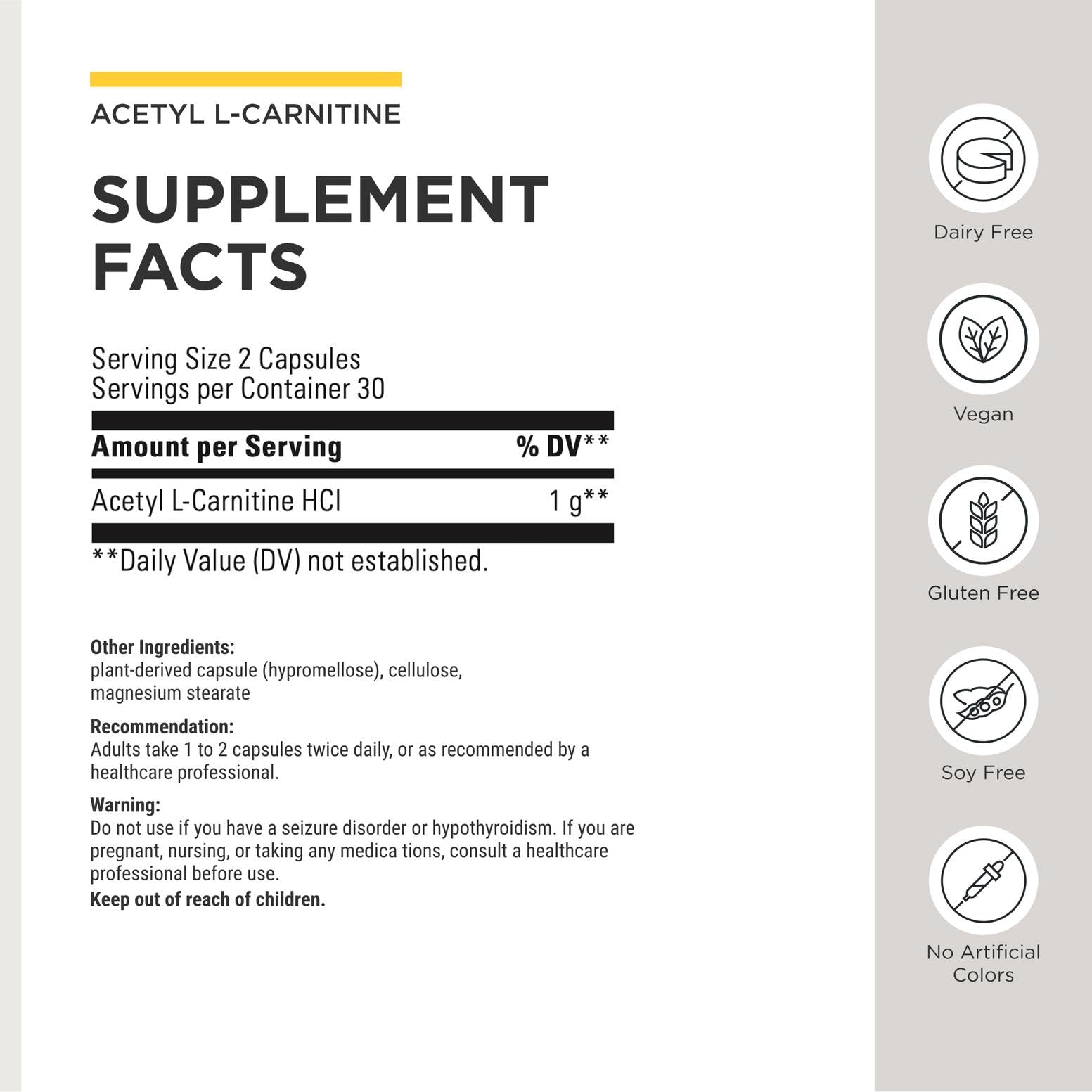 Integrative Therapeutics detalle de etiqueta con información de ingredientes y dosificación