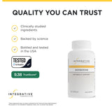 Integrative Therapeutics etiqueta con información de ingredientes y pruebas