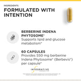 Integrative Therapeutics polvo de berberina en primer plano, ilustrando pureza