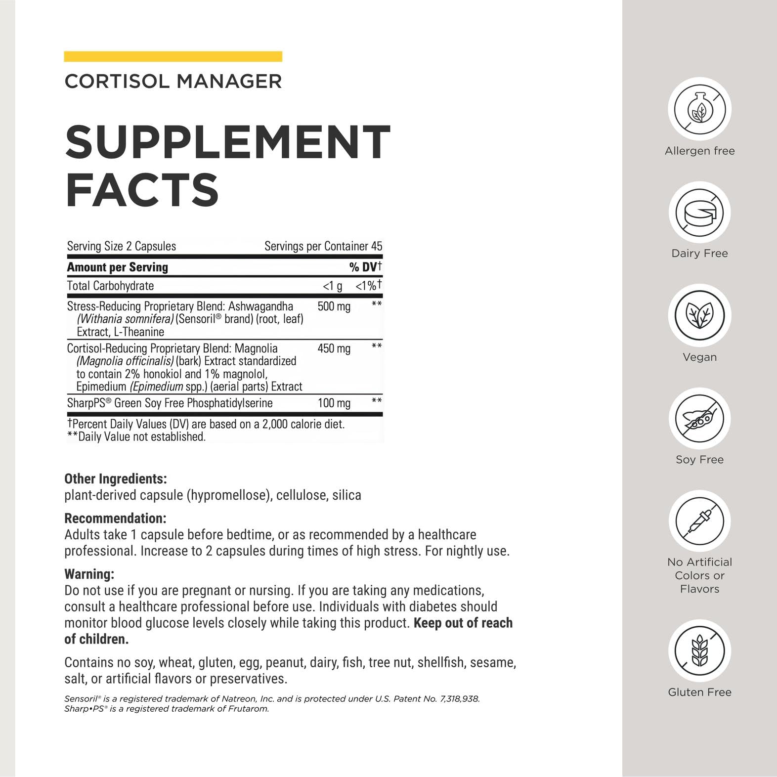 Integrative Therapeutics botella abierta con 90 cápsulas, cantidad visible