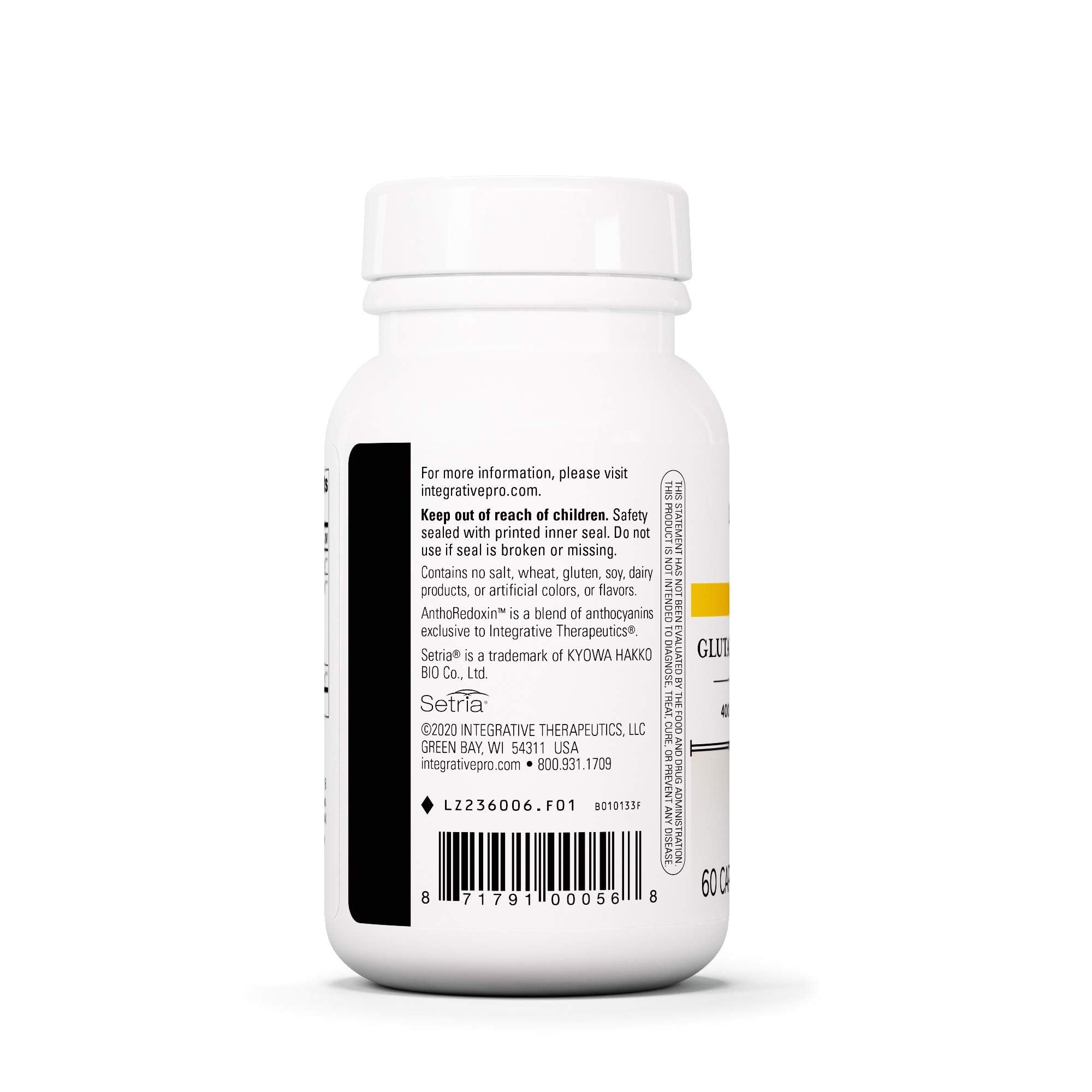 Integrative Therapeutics cápsula en primer plano destacando textura y tamaño