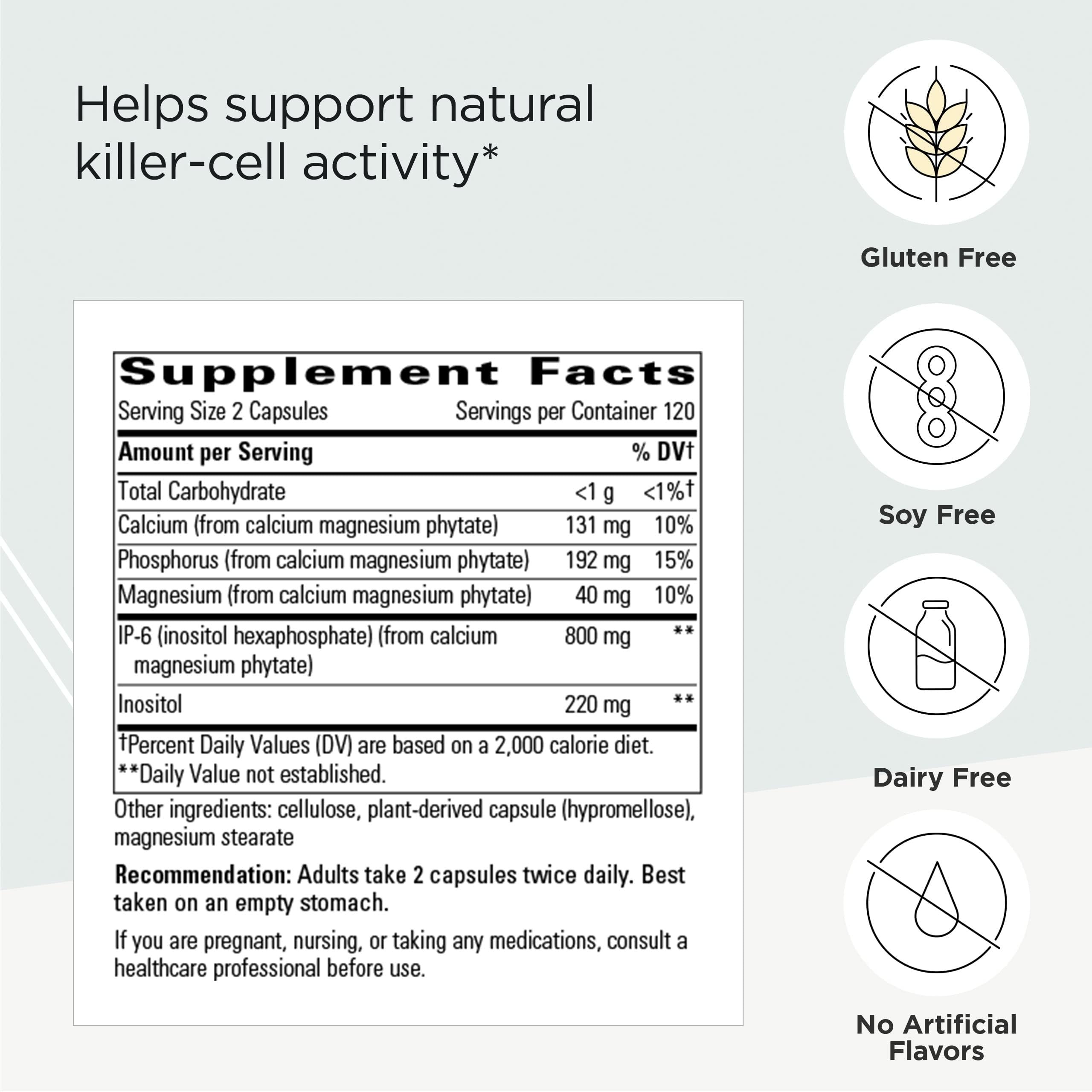 Integrative Therapeutics detalle de ingredientes IP-6 e inositol para confianza