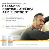 Integrative Therapeutics Cortisol Manager detalle del frasco y beneficio de equilibrio