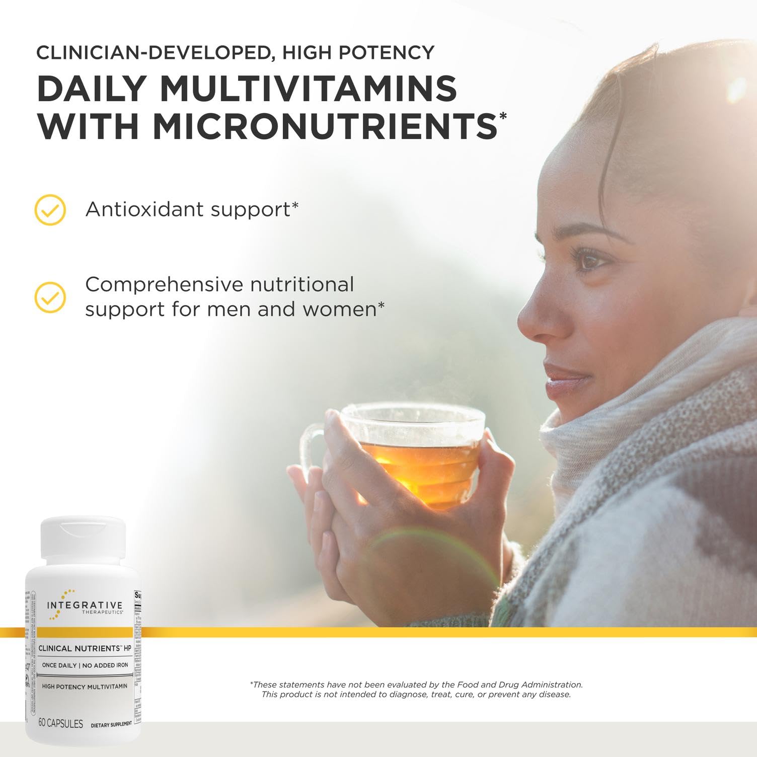 Integrative Therapeutics etiqueta lateral mostrando ingredientes y beneficios