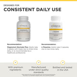 Integrative Therapeutics etiqueta con información nutricional para tranquilidad del usuario