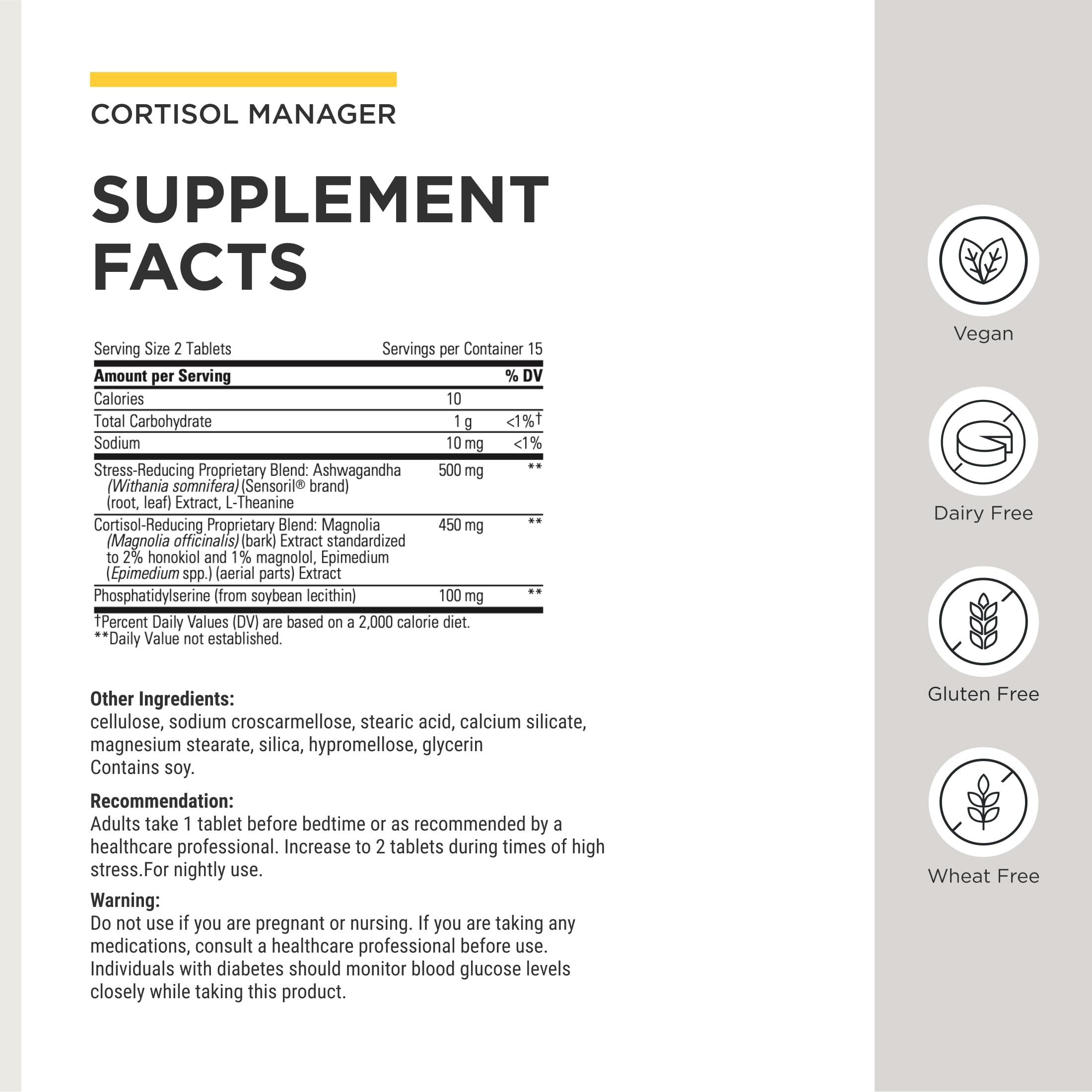 Integrative Therapeutics etiqueta con ingredientes clara para confianza y transparencia