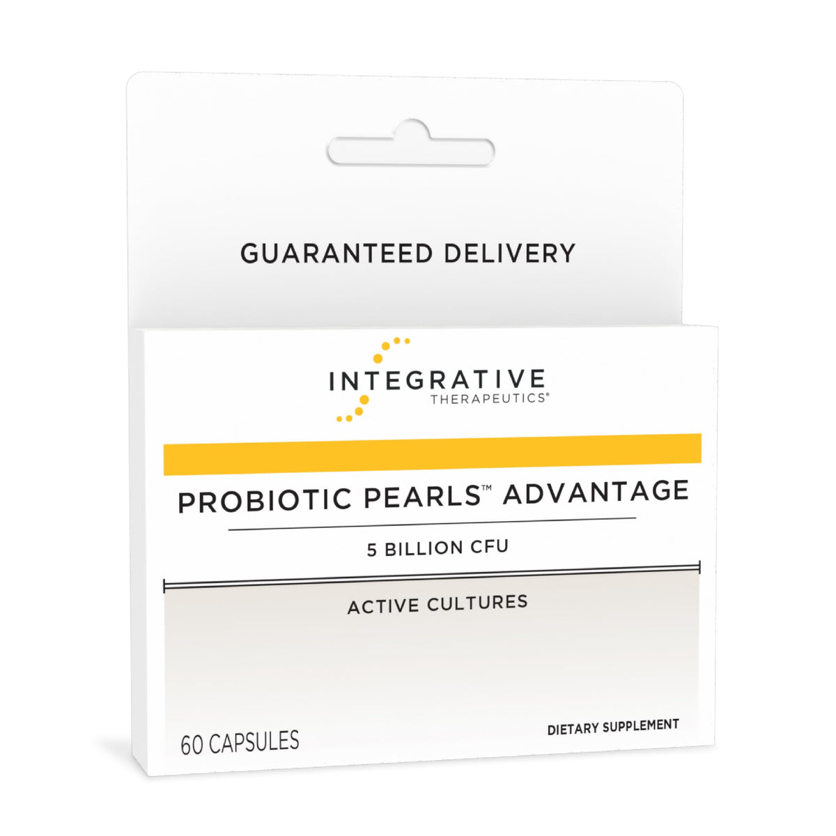 Integrative Therapeutics empaque frontal que destaca fórmula y beneficio intestinal