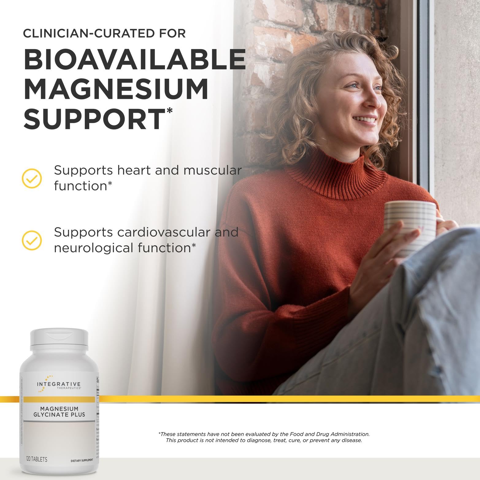 Integrative Therapeutics etiqueta visible con ingredientes y libre de alérgenos