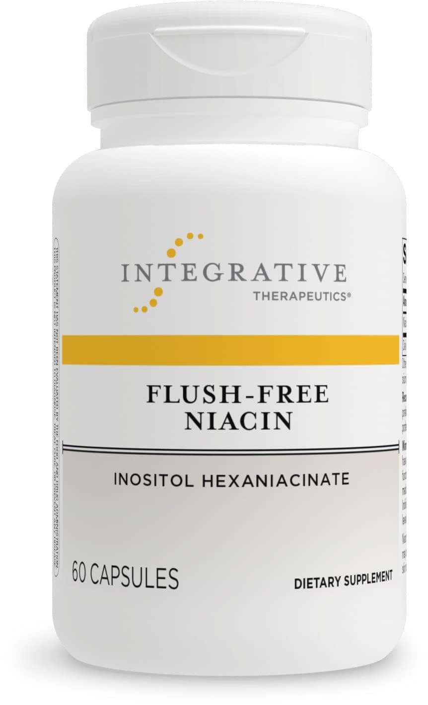 Integrative Therapeutics frontal del envase que destaca niacina sin enrojecimiento y pureza