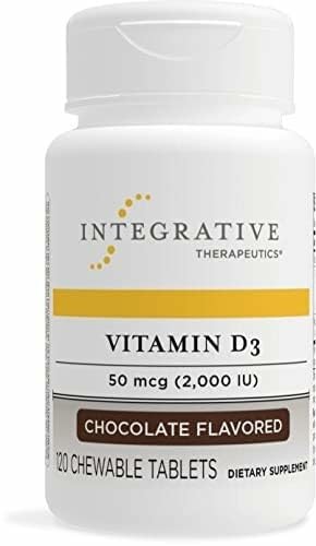 Integrative Therapeutics etiqueta de ingredientes y concentración de 2000 IU para transparencia