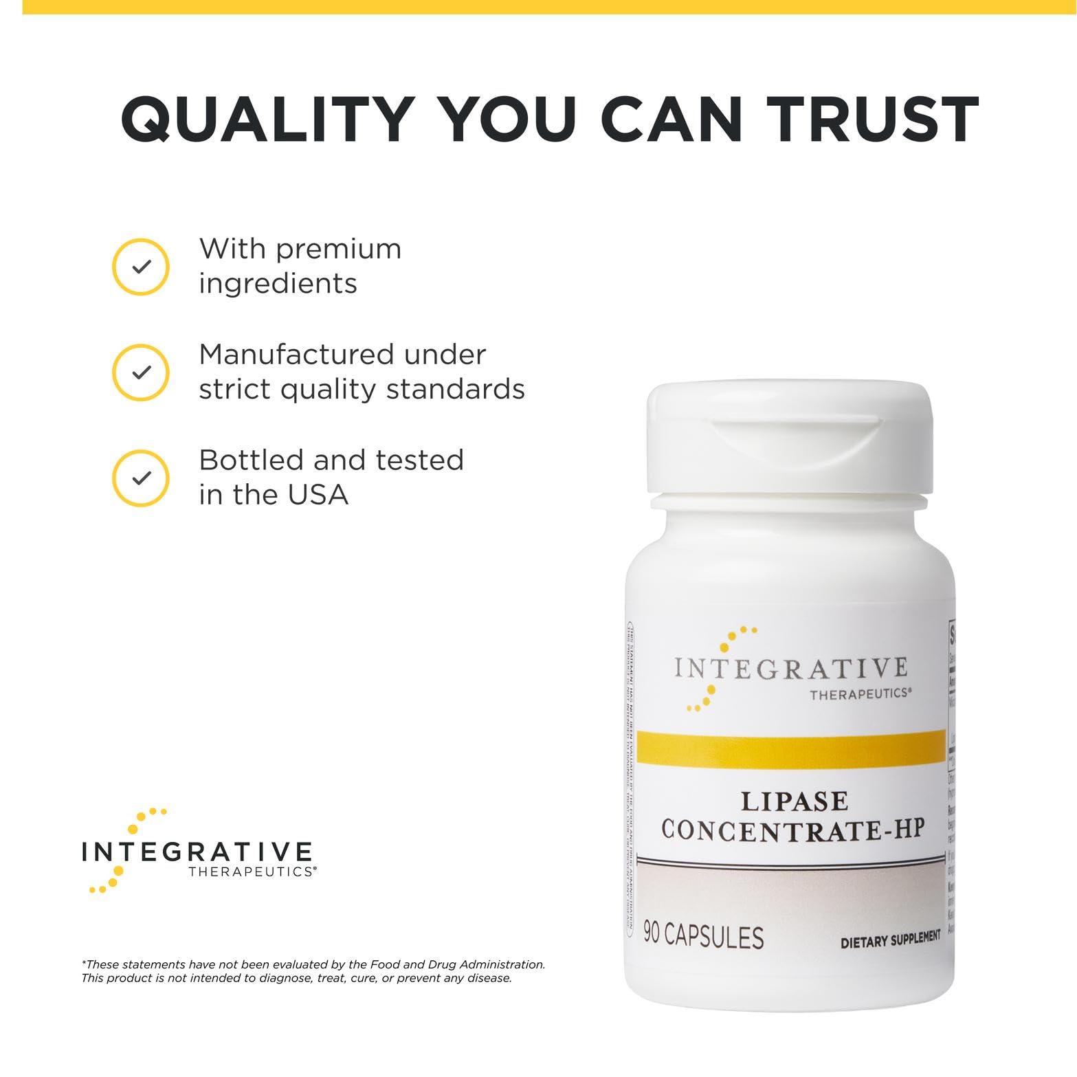 Integrative Therapeutics etiqueta nutricional legible con ingredientes y dosis