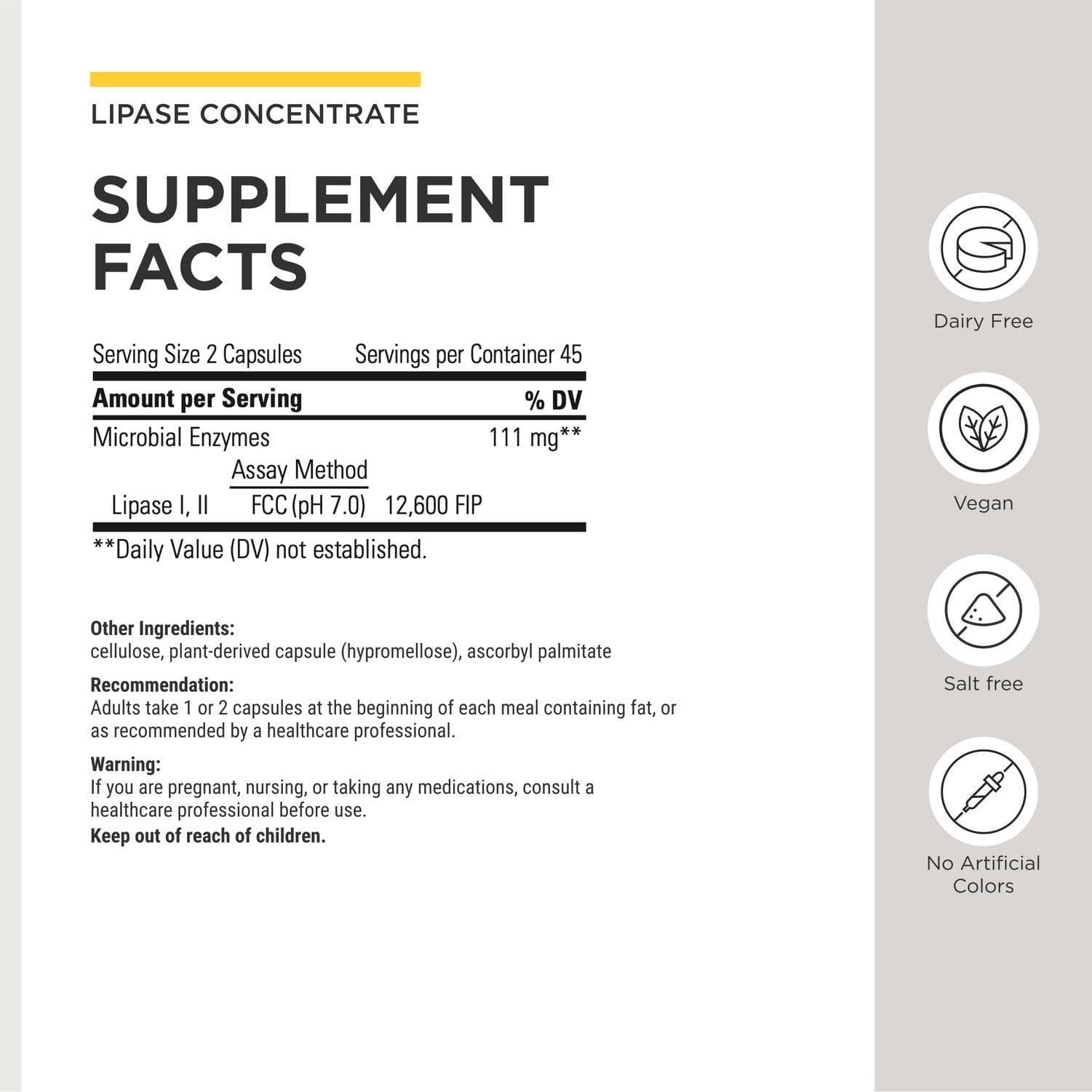 Integrative Therapeutics cápsula abierta con polvo de lipasa para ver la textura