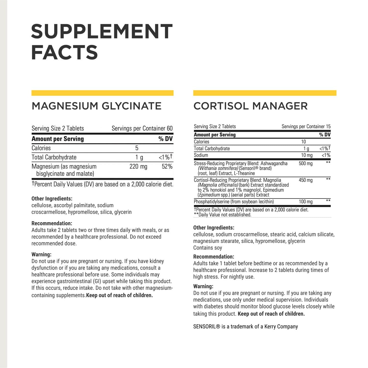 Integrative Therapeutics Magnesium Glycinate Plus detalle de la botella y composición