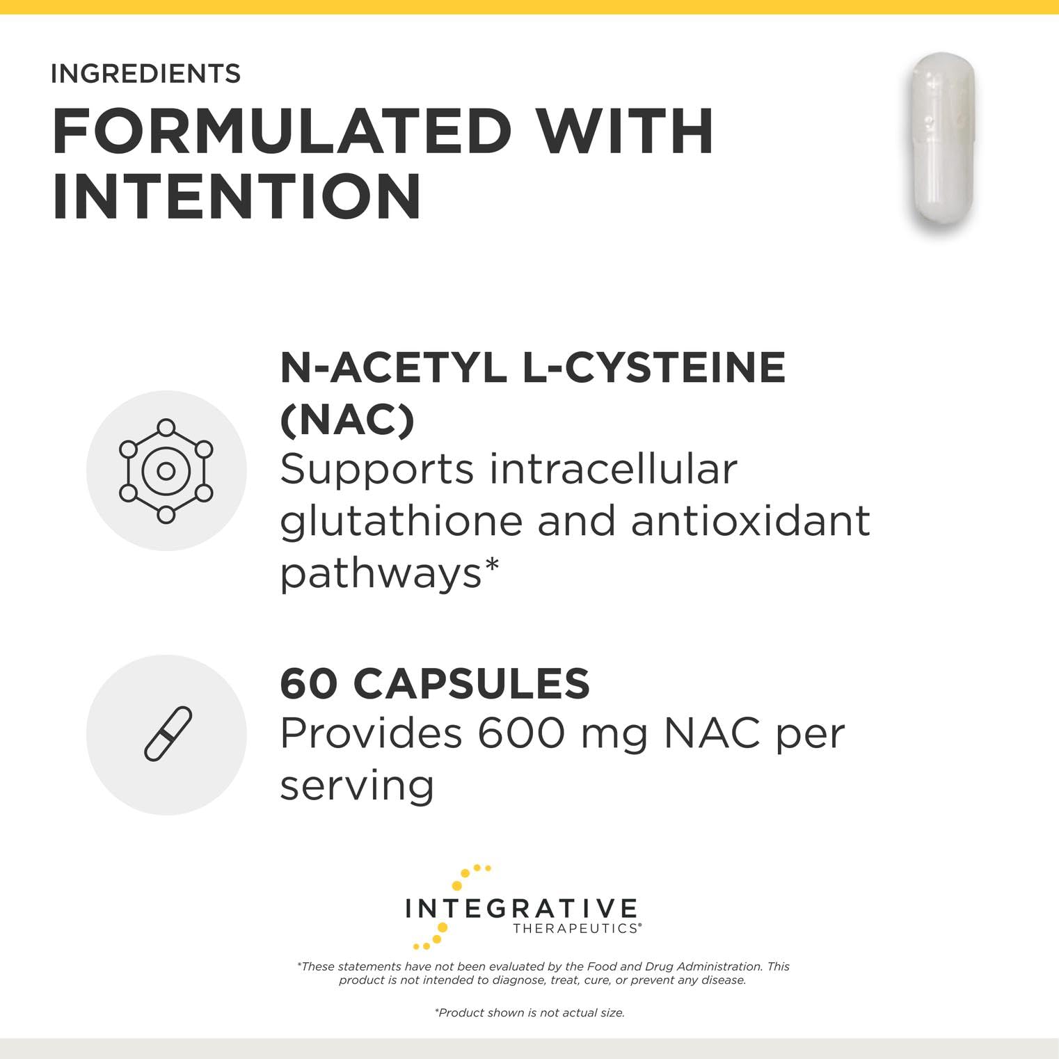 Integrative Therapeutics polvo de NAC detalle de formulación y pureza