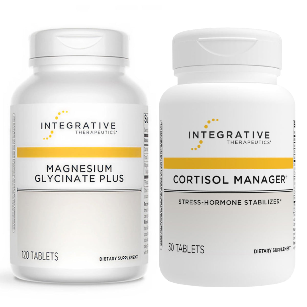 Integrative Therapeutics envases frontales del pack mostrando etiquetas y beneficios