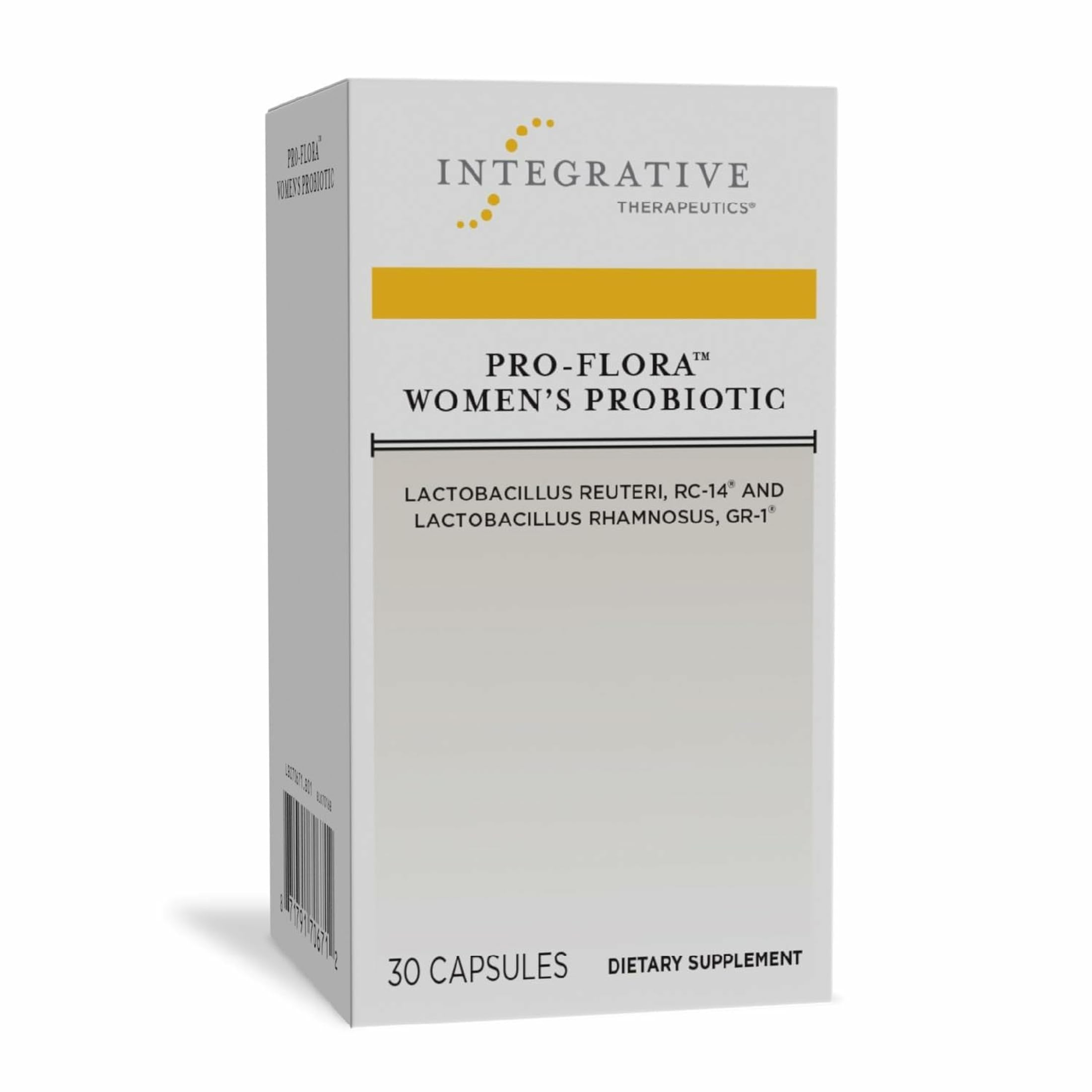 Integrative Therapeutics Pro-Flora frente del envase mostrando la marca y beneficio de salud