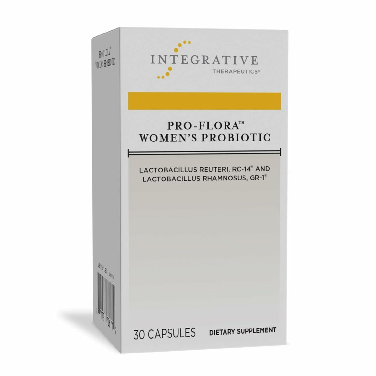 Integrative Therapeutics Pro-Flora frente del envase mostrando la marca y beneficio de salud