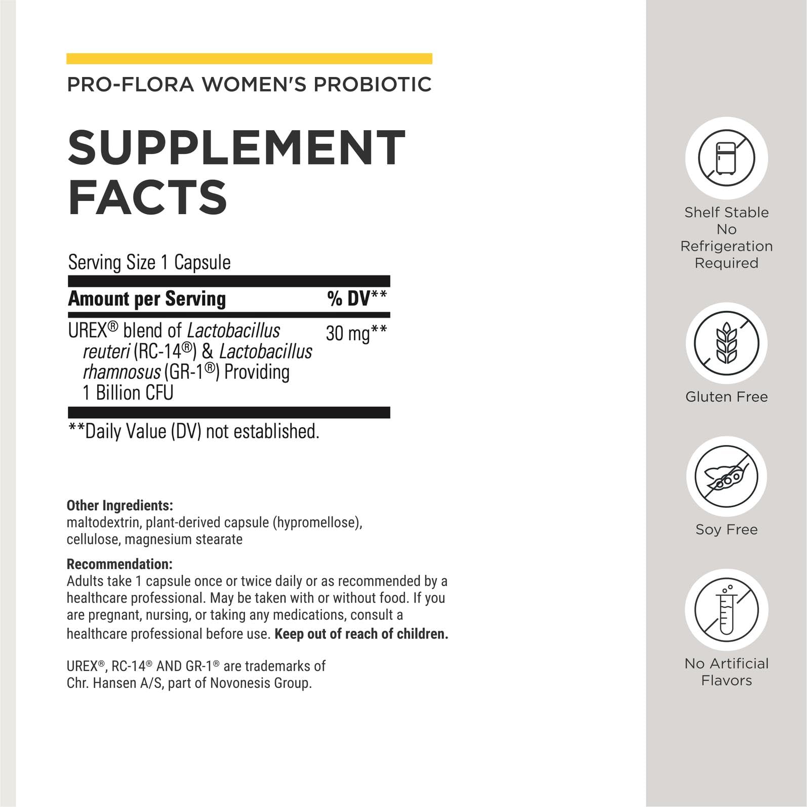 Integrative Therapeutics Pro-Flora primer plano de cápsula destacando la textura y estabilidad