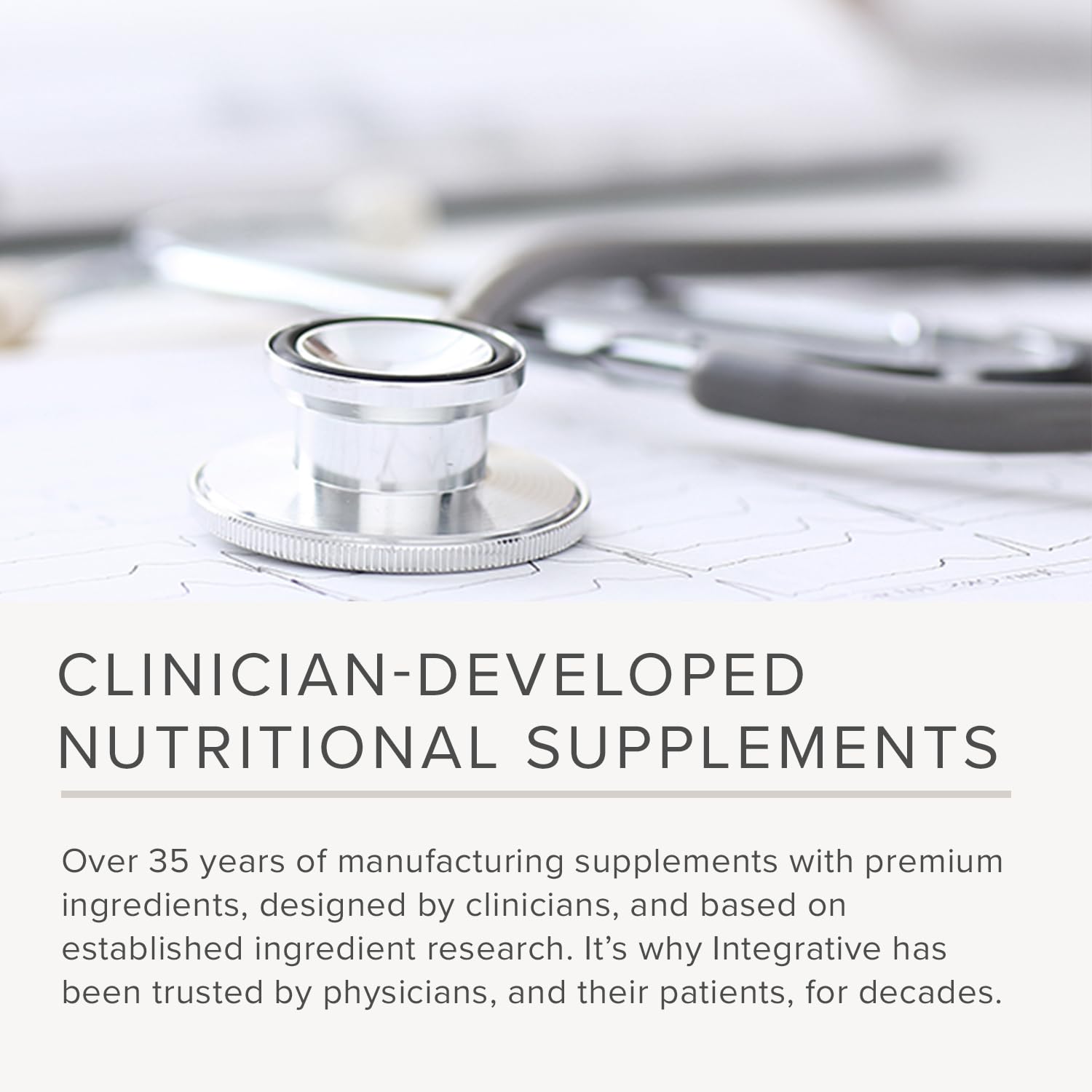 Integrative Therapeutics lateral del envase destacando avisos de alérgenos y sin soja