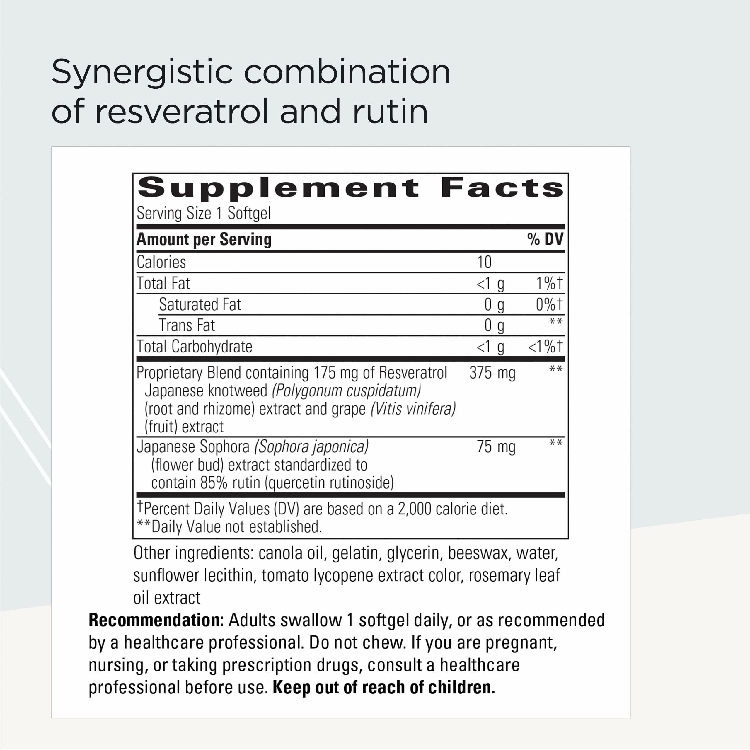 Integrative Therapeutics cápsula blanda de resveratrol en primer plano que facilita la deglución