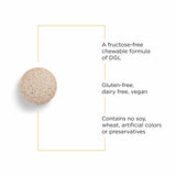 Integrative Therapeutics Rhizinate textura de la tableta masticable destacando facilidad de uso