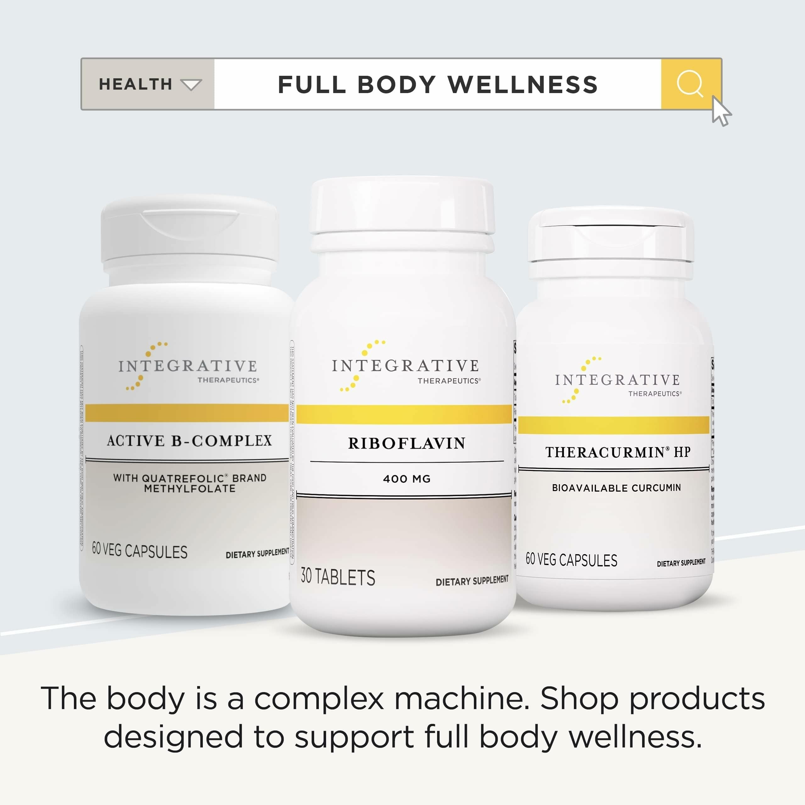 Integrative Therapeutics etiqueta nutricional legible, transparencia de ingredientes