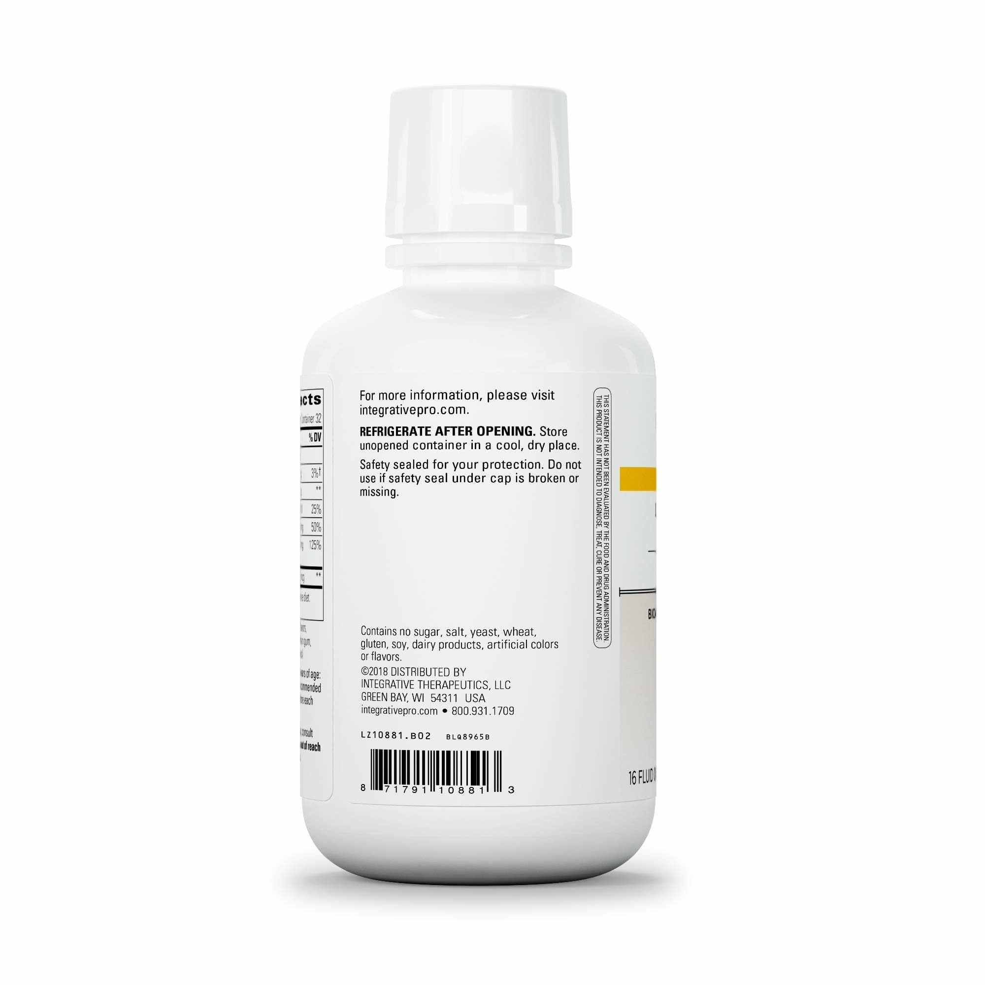 Integrative Therapeutics textura del líquido berry demostrando sabor agradable y mezcla homogénea