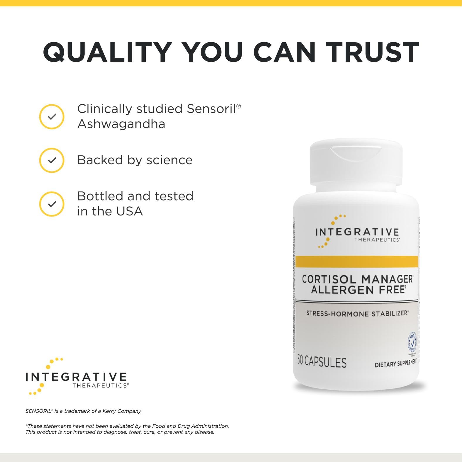 Integrative Therapeutics producto junto a libro y luz tenue simulando uso nocturno y calma