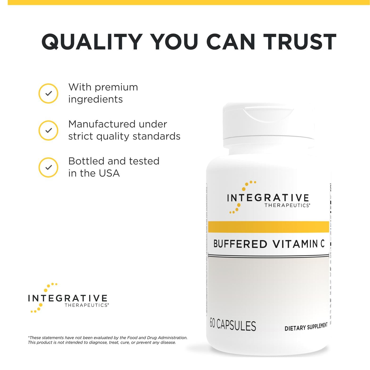 Integrative Therapeutics cápsulas junto a una moneda para comparar tamaño y portabilidad