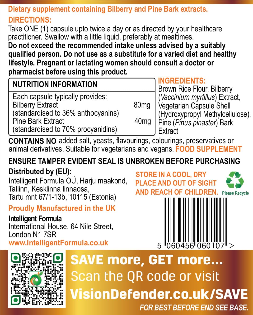 Intelligent Formula etiqueta nutricional legible, demuestra transparencia y composición estandarizada