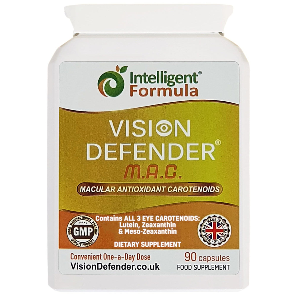 Intelligent Formula frasco frontal mostrando cápsulas y marca, apoyo visual claro
