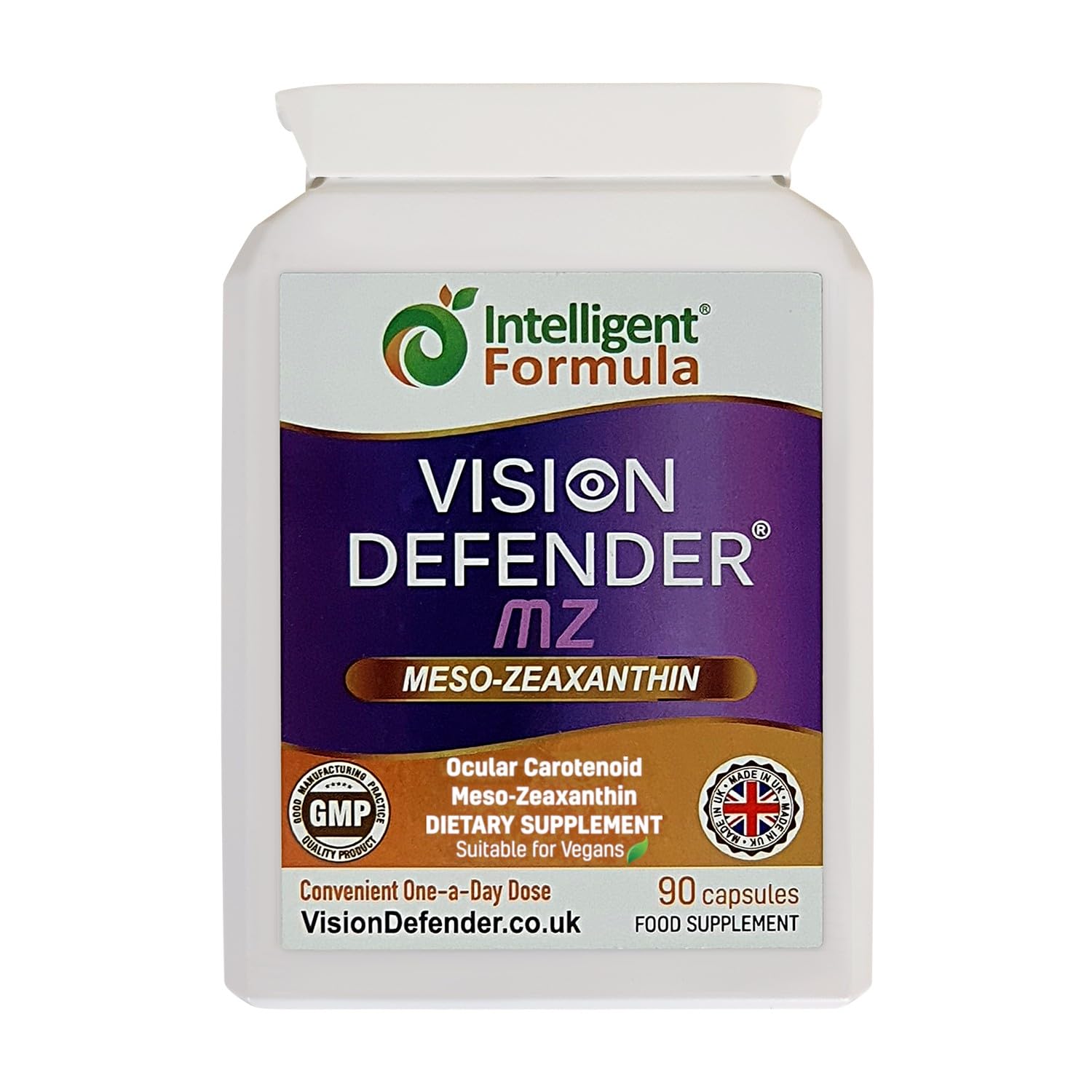 Intelligent Formula envase frontal mostrando suplemento MZ y beneficios veganos