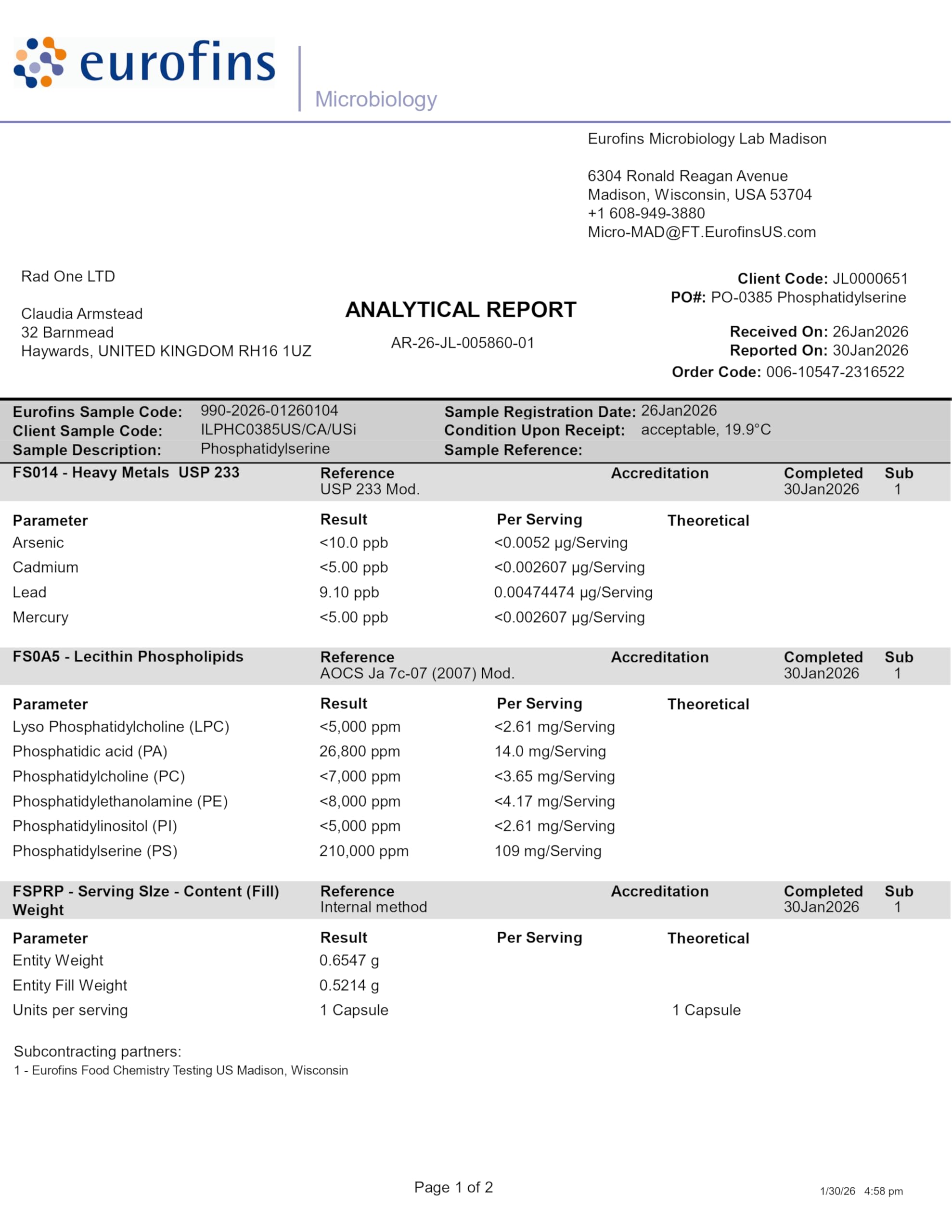 Intelligent Labs etiqueta nutricional detallada, transparencia y pureza