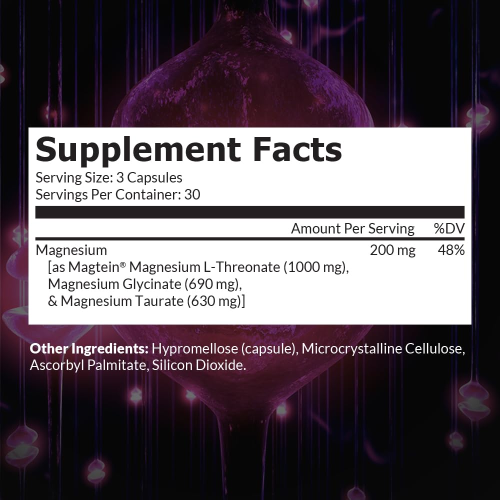 Intelligent Labs etiqueta con Magtein, glicinato y taurato claramente legibles