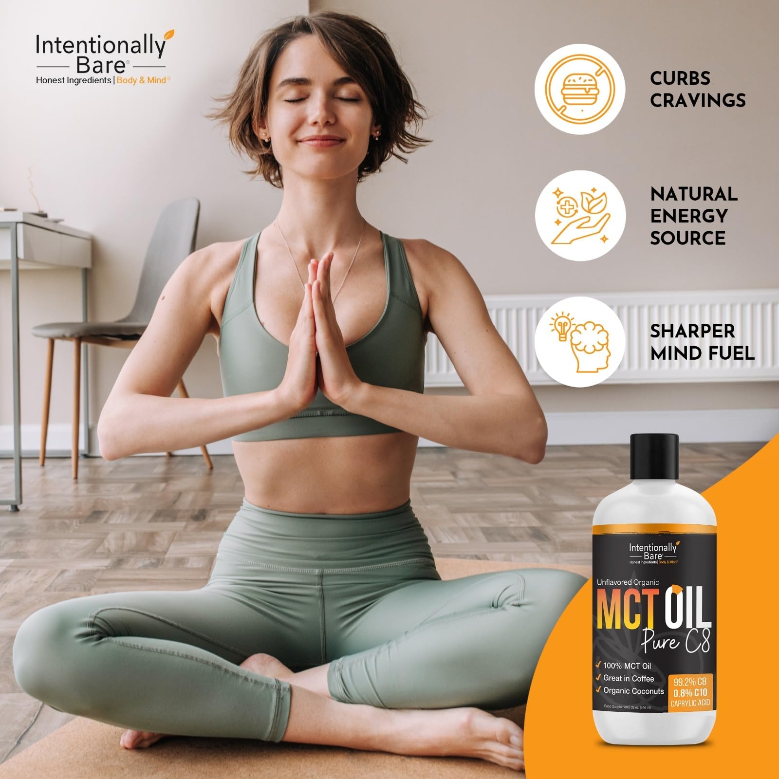 Intentionally Bare etiqueta con lista de ingredientes orgánicos y transparencia