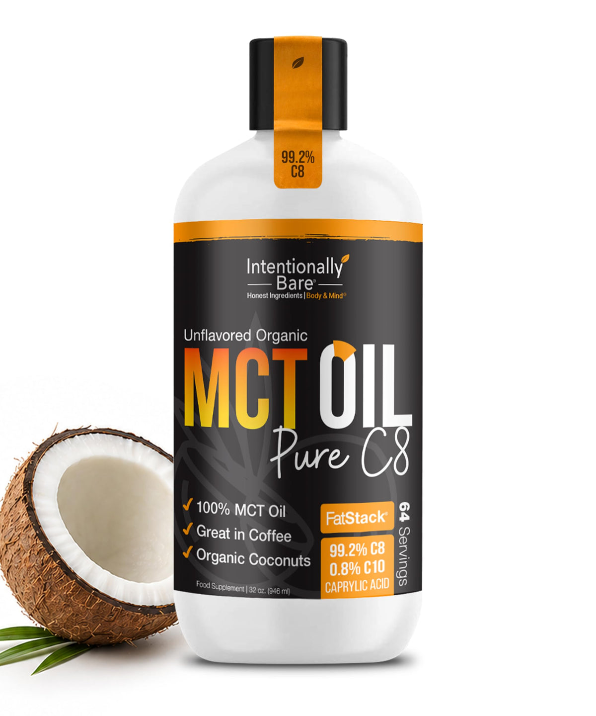 Intentionally Bare frente del envase 32oz mostrando pureza orgánica y ahorro
