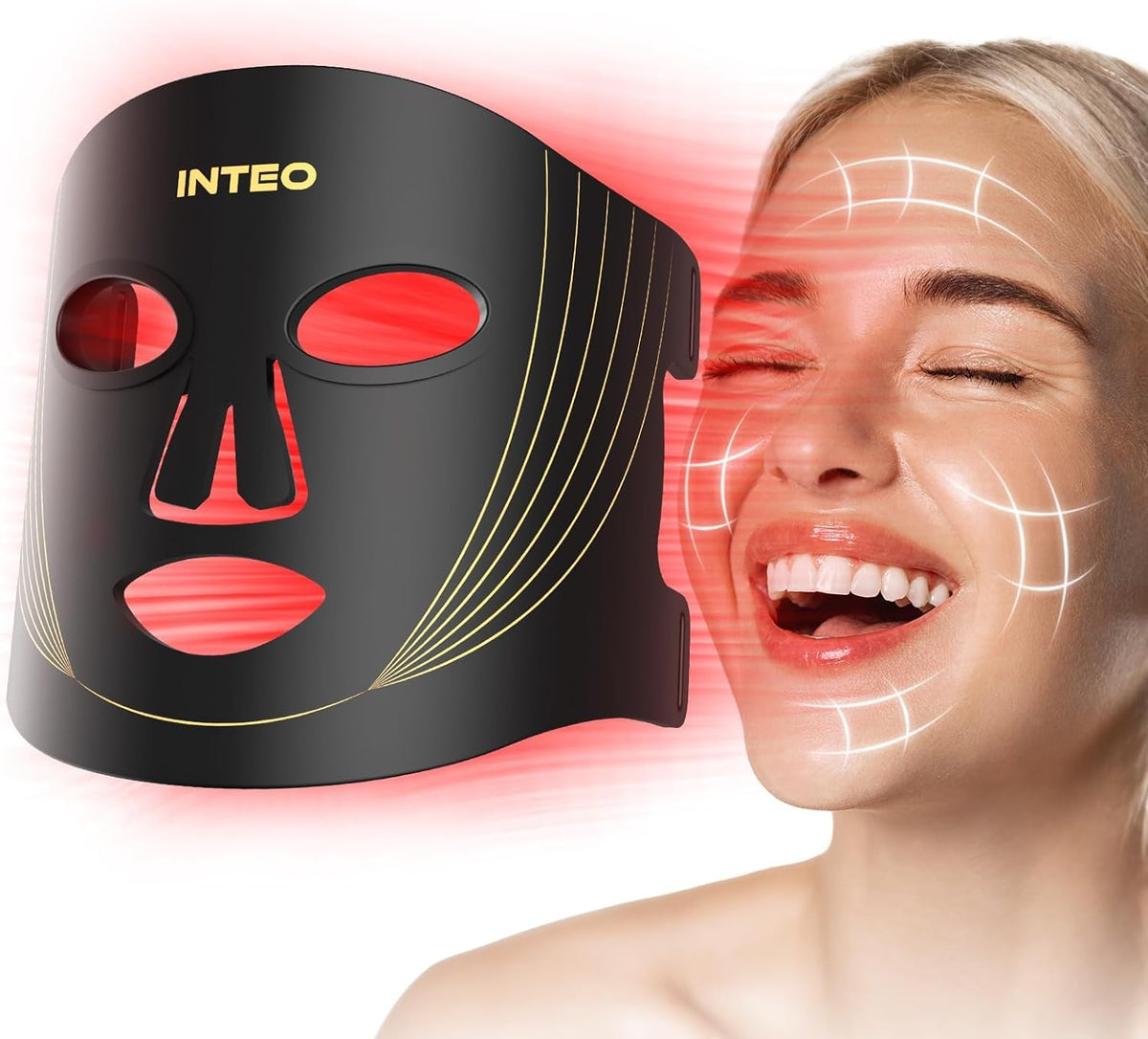 INTEO máscara frontal mostrando cobertura completa y comodidad