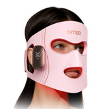 INTEO máscara LED frontal mostrando diseño y comodidad