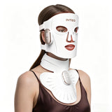 INTEO máscara LED frontal mostrando cobertura total del rostro y cuello