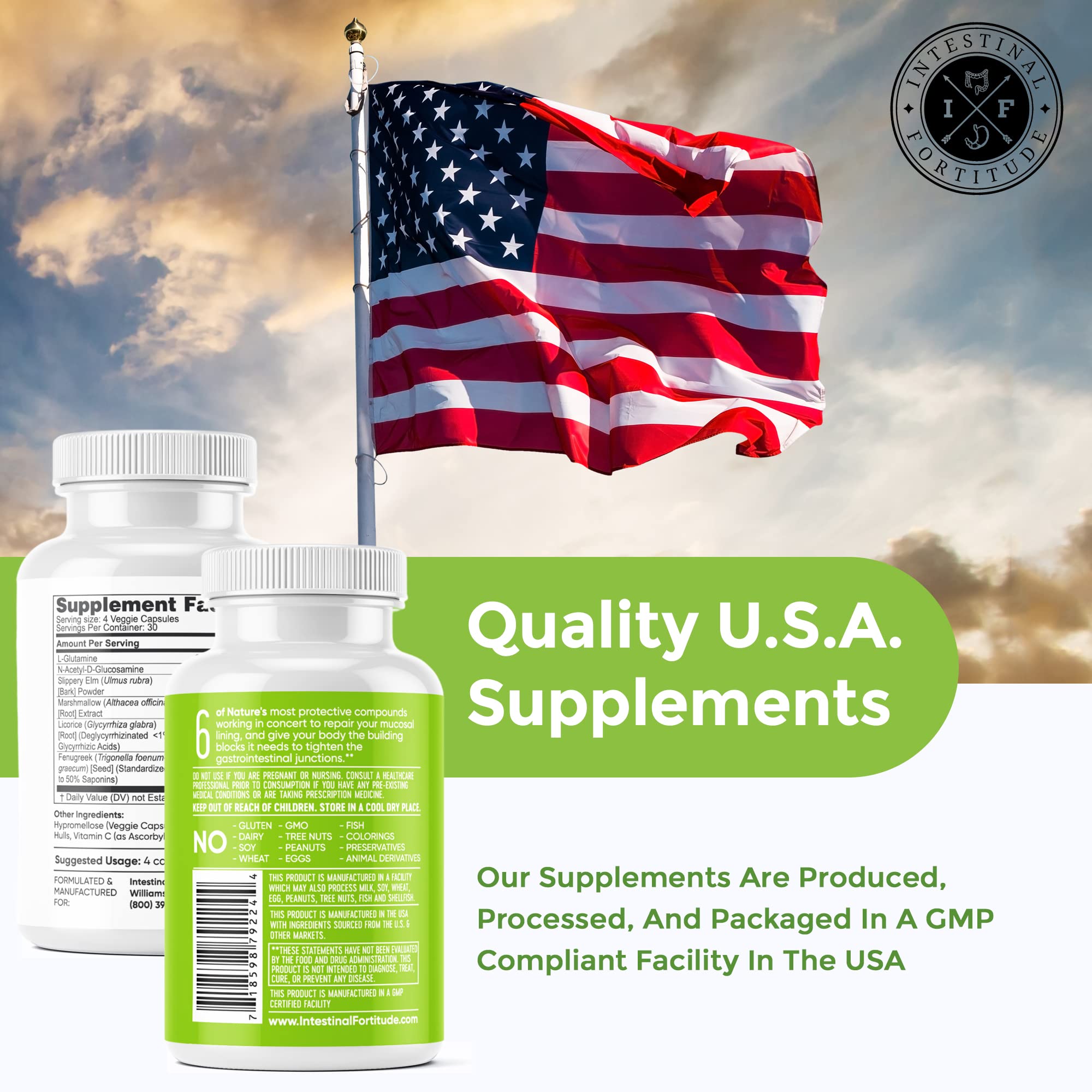 Intestinal Fortitude detalle de hierbas usadas destacando ingredientes naturales