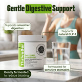 Intestinal Fortitude polvo ThriveBer textura cercana que destaca disolución rápida