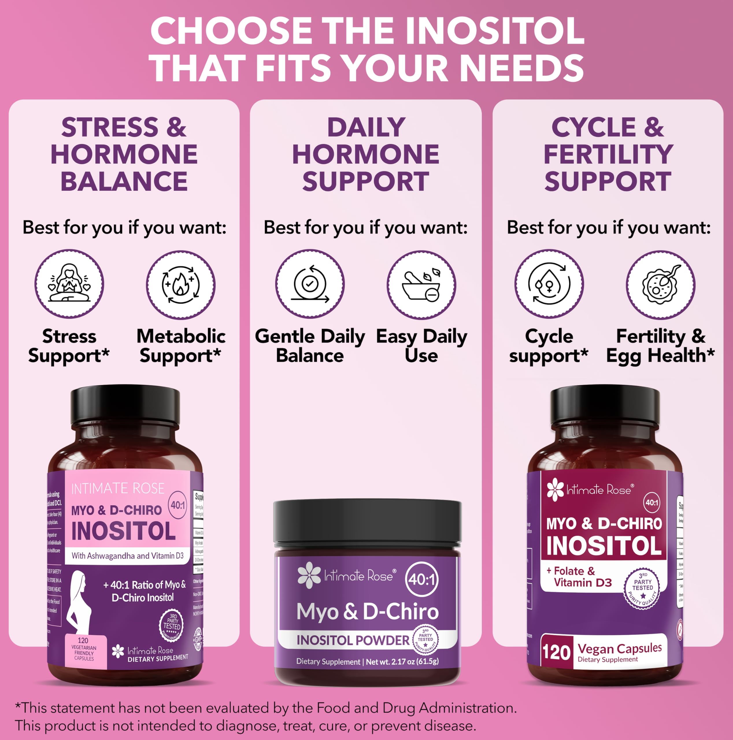 Intimate Rose envase con iconos de sin gluten y apto veganos