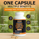 Ion Supplements etiqueta con certificación USDA Organic y detalles