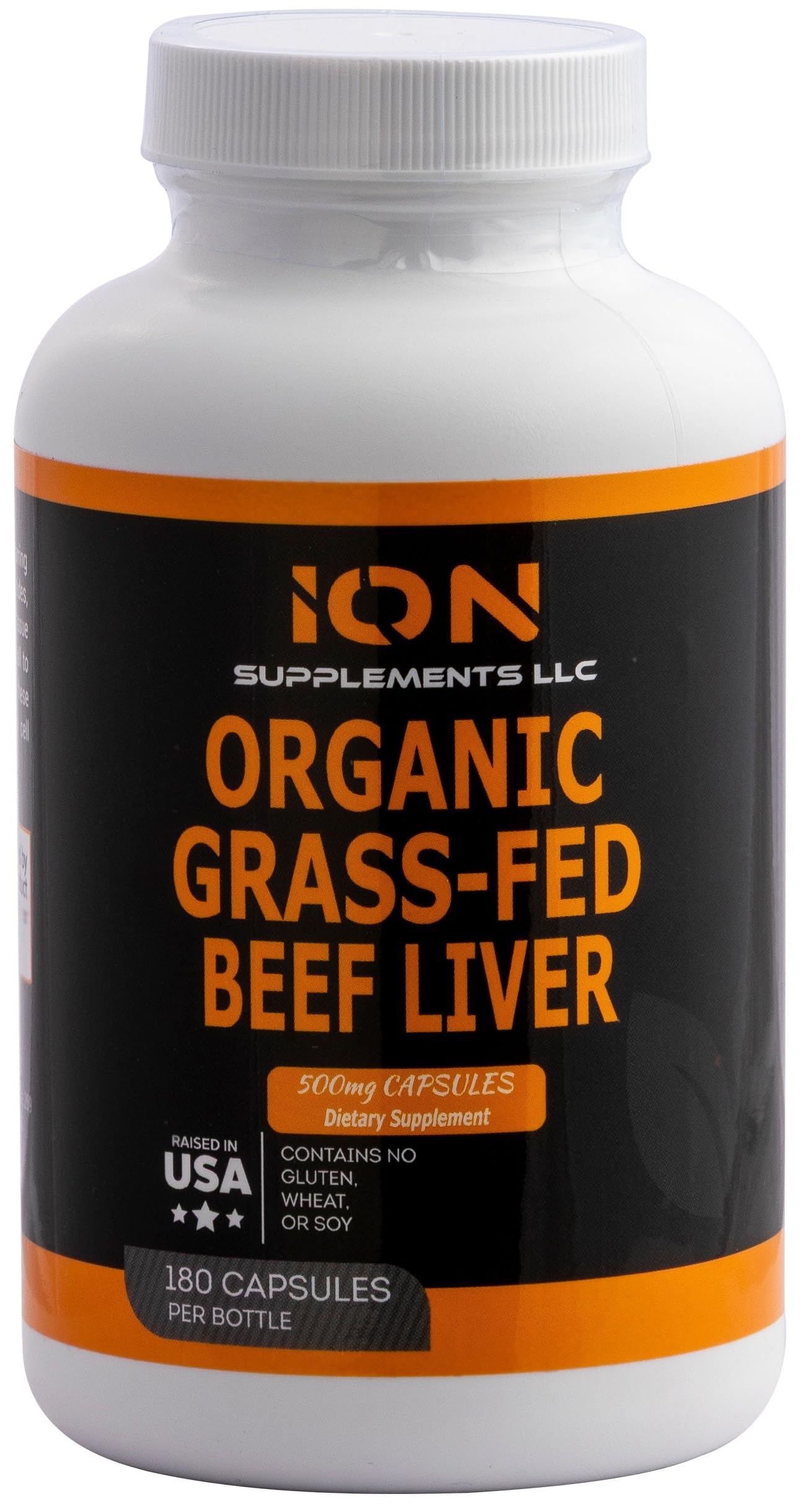 Ion Supplements frasco delantero mostrando cápsulas y diseño claro
