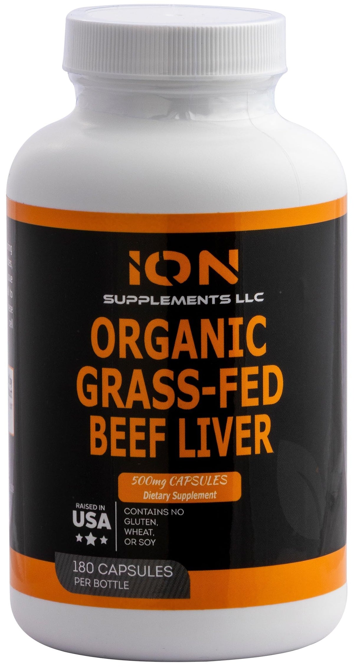 Ion Supplements frasco delantero mostrando cápsulas y diseño claro
