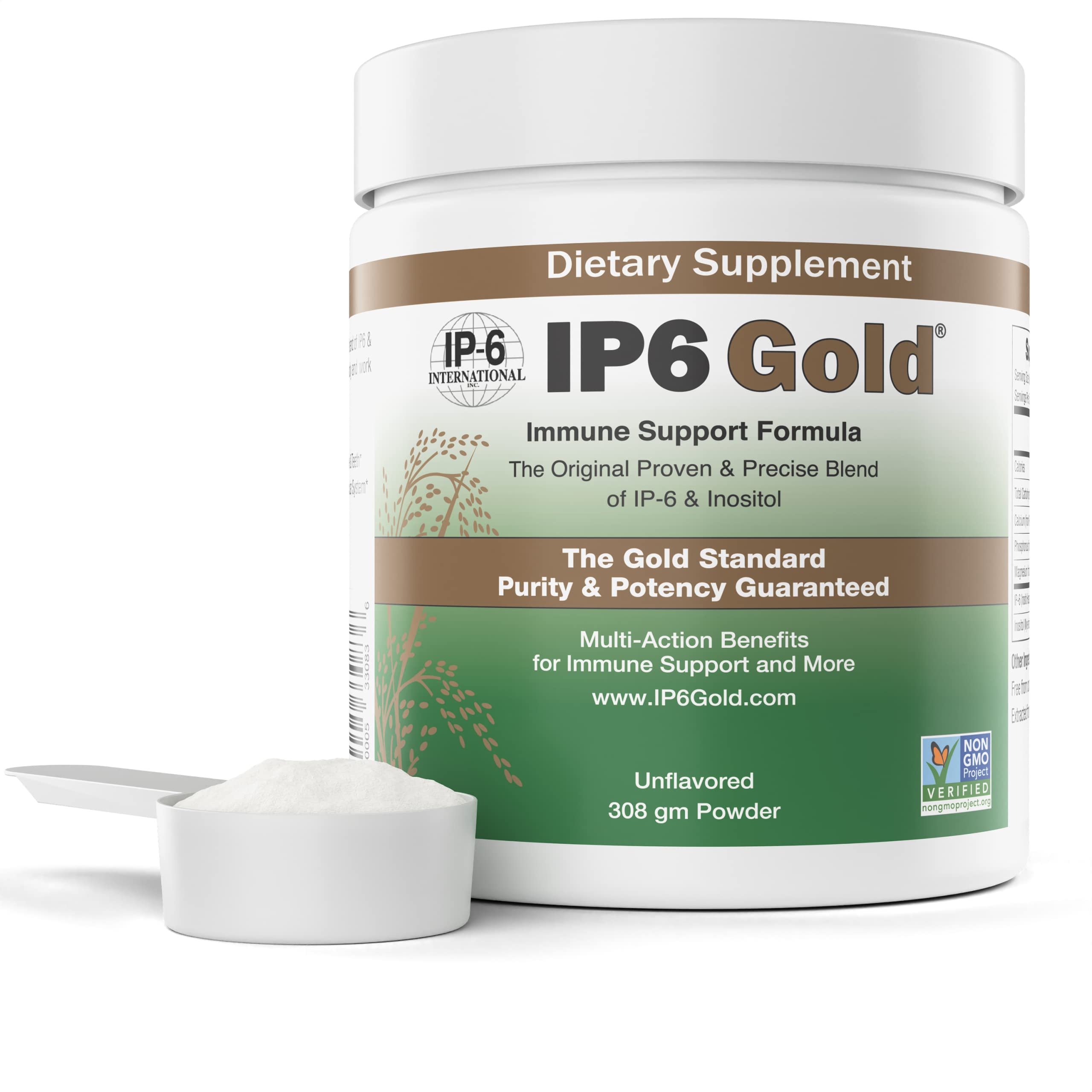 IP6 Gold frente del empaque mostrando el producto y pureza