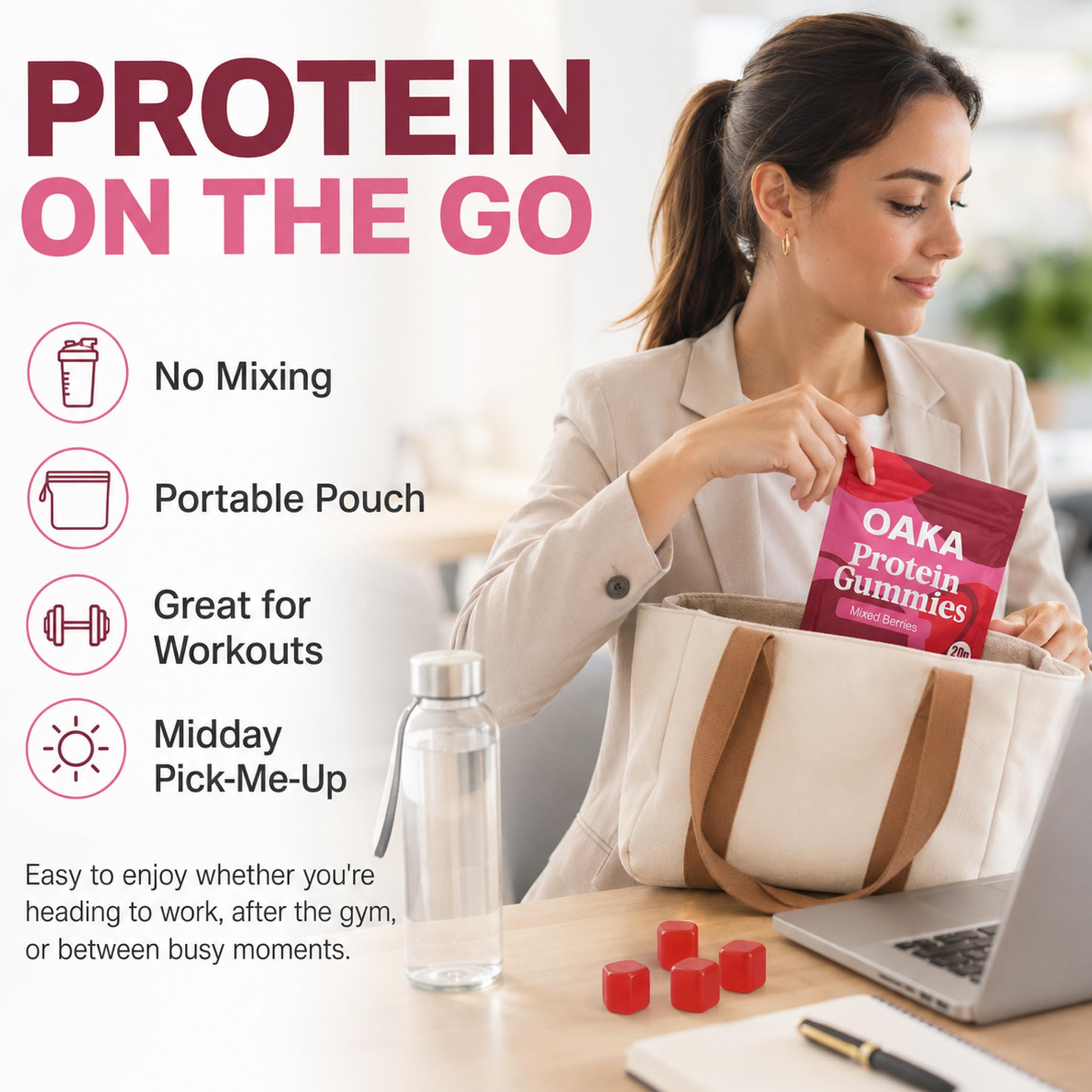 ipxkwll etiqueta nutricional OAKA enfocada, ilustra información de proteína y sin azúcar