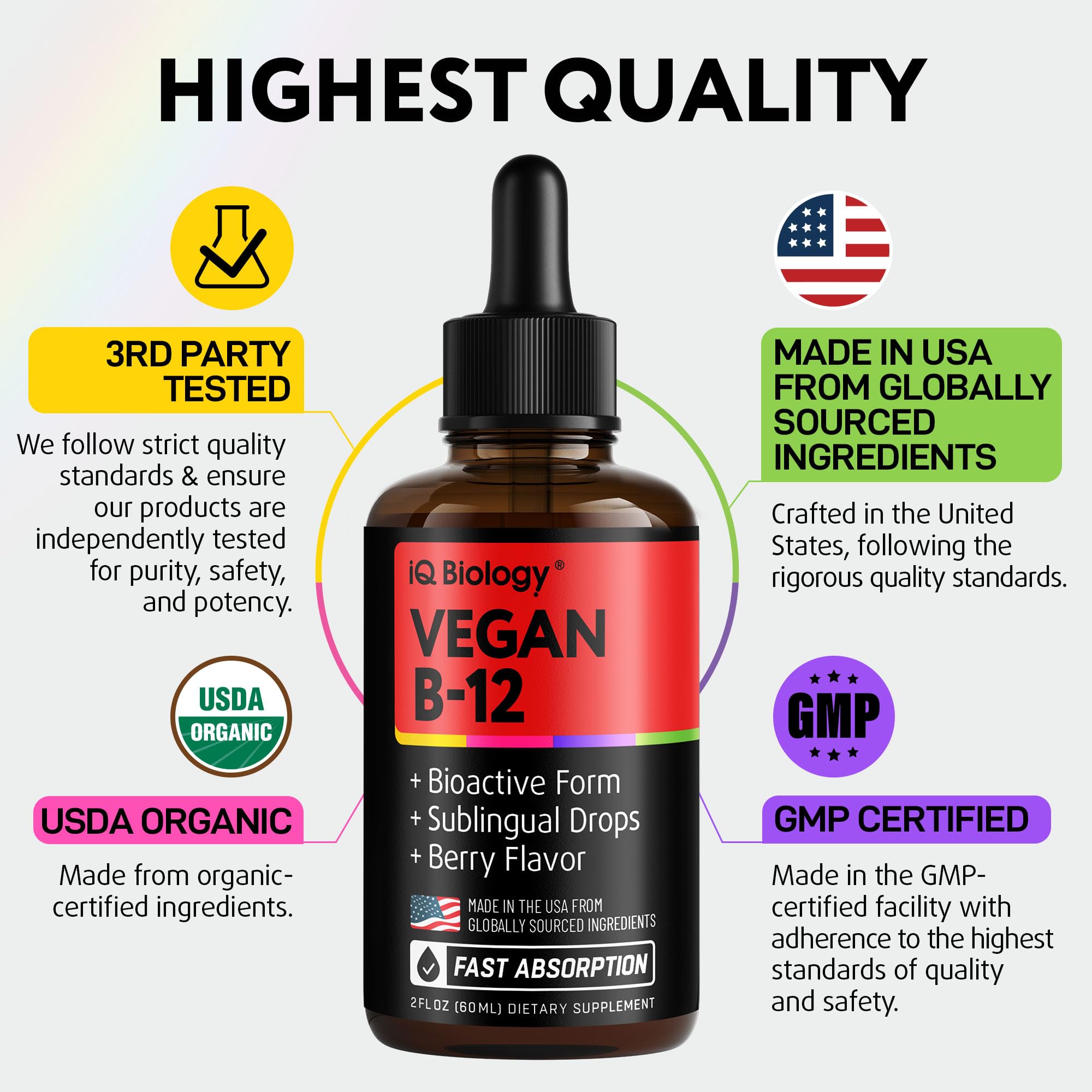 IQ BIOLOGY B12 mezclada en jugo para tomarla con bebidas cómodamente