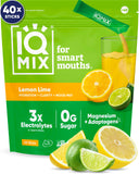 IQBAR IQMIX frente del empaque mostrando 40 sobres y sabor Lemon Lime, práctico