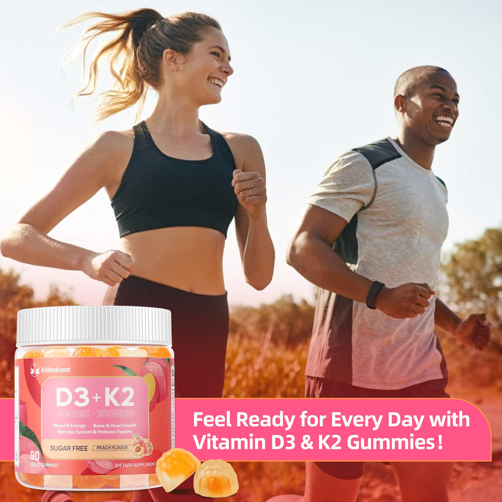 IRIDESICENT etiqueta nutricional mostrando dosis D3 y K2